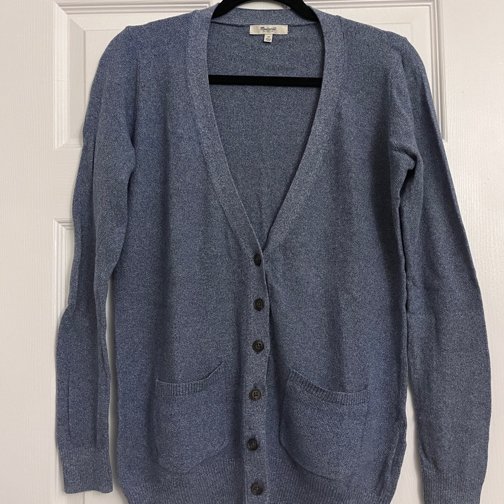 Blue Button-Up Cardigan